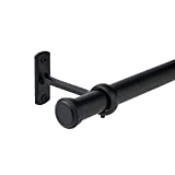 Curtain Rods 72 to 144-1' Curtain Rod with Cap, Curtain Rod for Windows 66 to 120, Hanging Curtain Rod&Wall Mount with Brackets, Outdoor Curtain Rod, Curtain Rods for Windows 72 to 144-Inch: Black