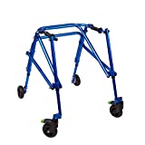 Klip- Lightweight Posterior Rollator Walker/Gait Trainer 4 Wheel - Lightweight Posterior Walker for Toddlers, Kids, Teens with Special Needs (Medium, Blue)