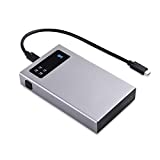 Cable Matters 10Gbps Aluminum Dual Bay 2.5 Inch External SSD Enclosure (USB C Enclosure) with USB-C and USB-A Cables Supporting RAID 1 and RAID 0 - Thunderbolt 4 / USB4 / Thunderbolt 3 Port Compatible