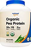 Nutricost Organic Pea Protein Isolate Powder (5LBS) - Unflavored, Certified USDA Organic, Protein from Plants, Vegetarian Friendly, Gluten Free, Non-GMO