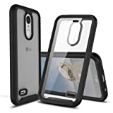 CBUS Heavy-Duty Phone Case with Built-in Screen Protector Cover for LG Aristo 3/2/2 Plus, Rebel 4 LTE, Tribute Empire/Dynasty, Fortune 2, Phoenix 4, Risio 3, Zone 4, K8/K8+ (2018) – Full Body (Black)