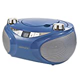 Magnavox MD6949-BL Portable Top Loading CD Boombox with AM/FM Stereo Radio and Bluetooth Wireless Technology in Blue | CD-R/CD-RW Compatible | LED Display |