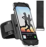 360° Rotatable Premium Sports Running Armband for All Phones: iPhone 13 Pro Max, 12, 11, X, XR, 8, Samsung Galaxy S21 S20 S10 S9 Edge, LG, HTC, Pixel; Universal Cellphone Holder + Free Extender Strap