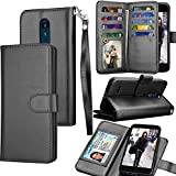 Tekcoo Wallet Case for LG Tribute Dynasty/Empire/Aristo 2 3 / LG Phoenix 4/Fortune 2/Rebel 3 LTE, ID PU Leather Purse Cash Credit Card Holder Carrying Folio Flip Cover [Detachable Case] -Black