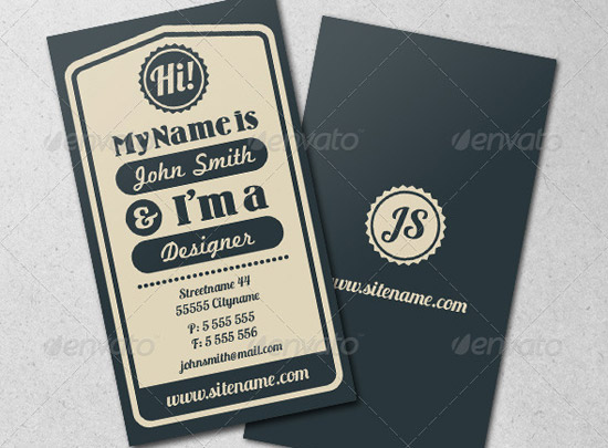 Vintage Typographic Business Card 