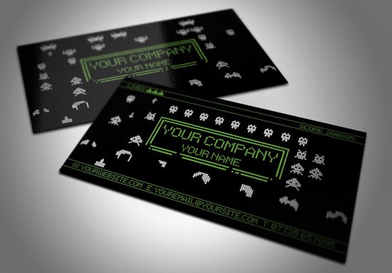 Retro Space Game Business Card 