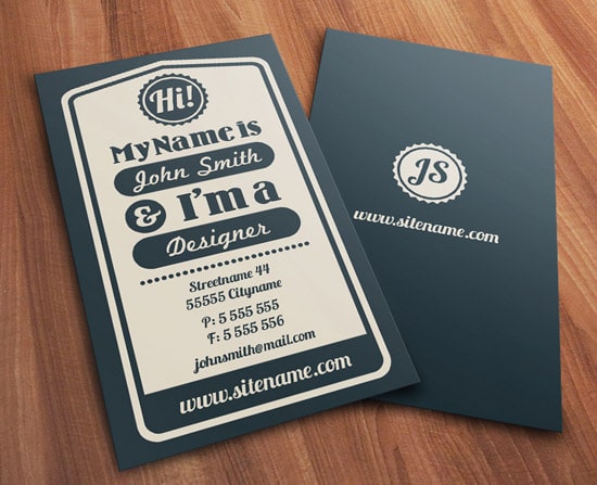 Vintage Typographic Business Card 