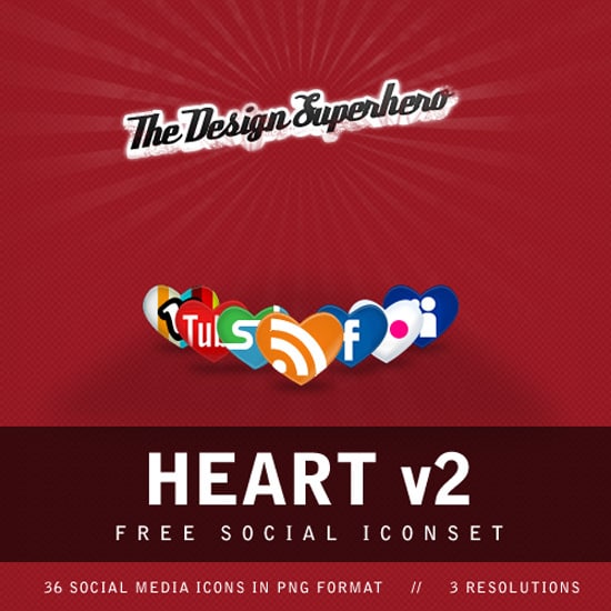 Heart v2: Free Social Iconset in Heart Shape