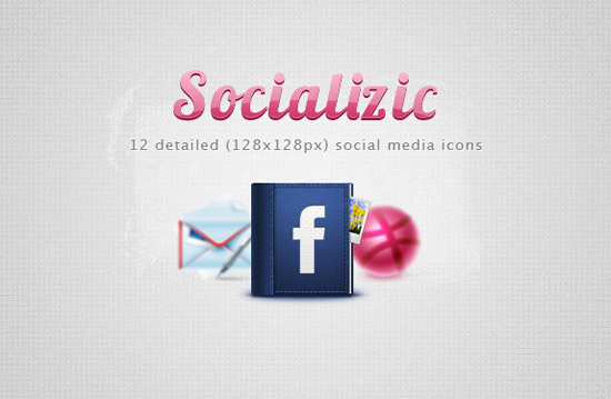 Socializic, free detailed social media icons